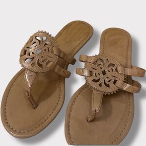 Circus by Sam Edelman Canyon Sandals in Almond/ Tan Patent material size 7.5 NWT